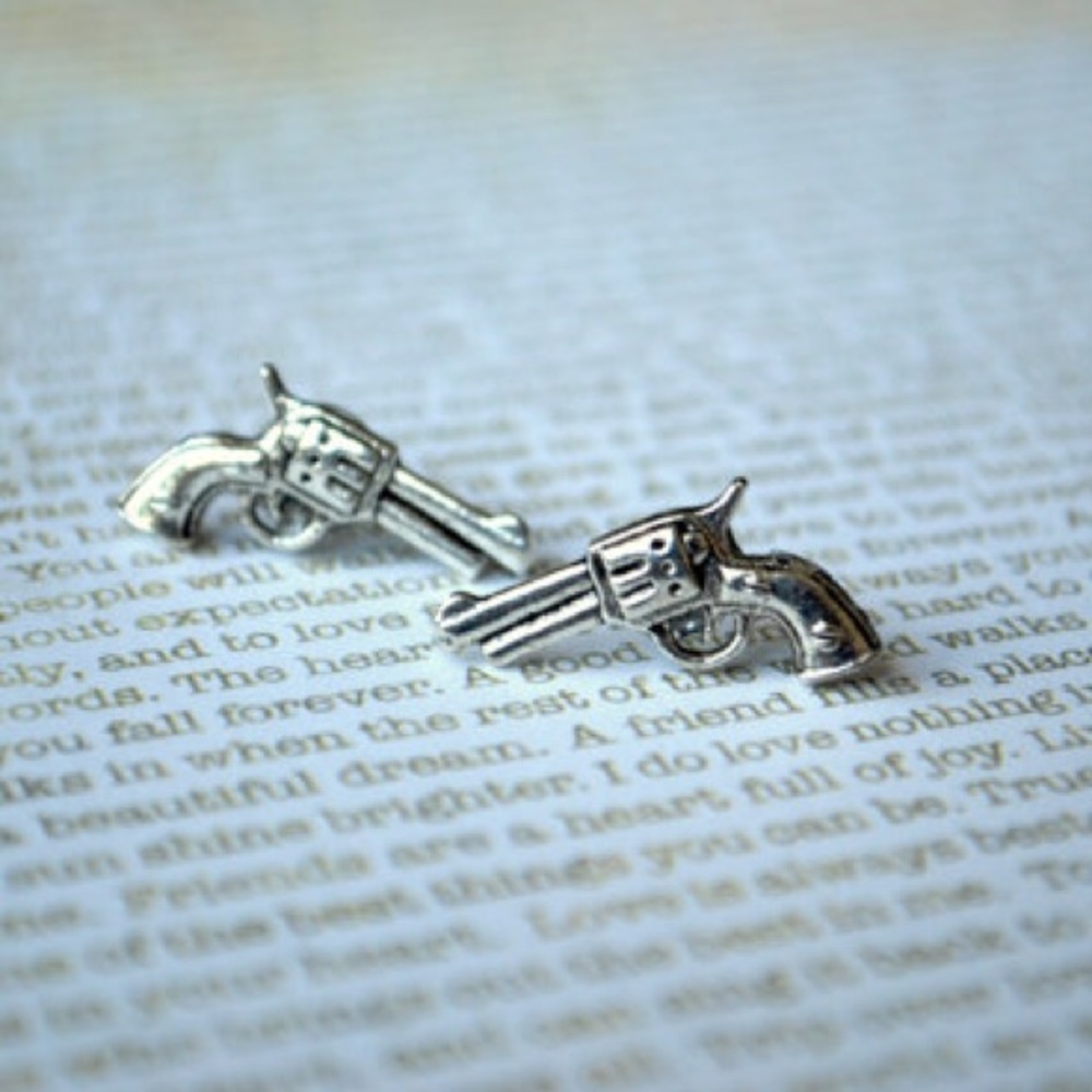 Gun Earring Studs -- Earrings, Pistols, Revolvers